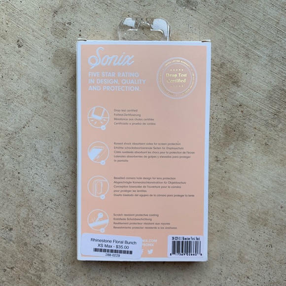 NWT Sonix iPhone Case Floral Pink & White Rhinestone - XS Max - Picture 5 of 5